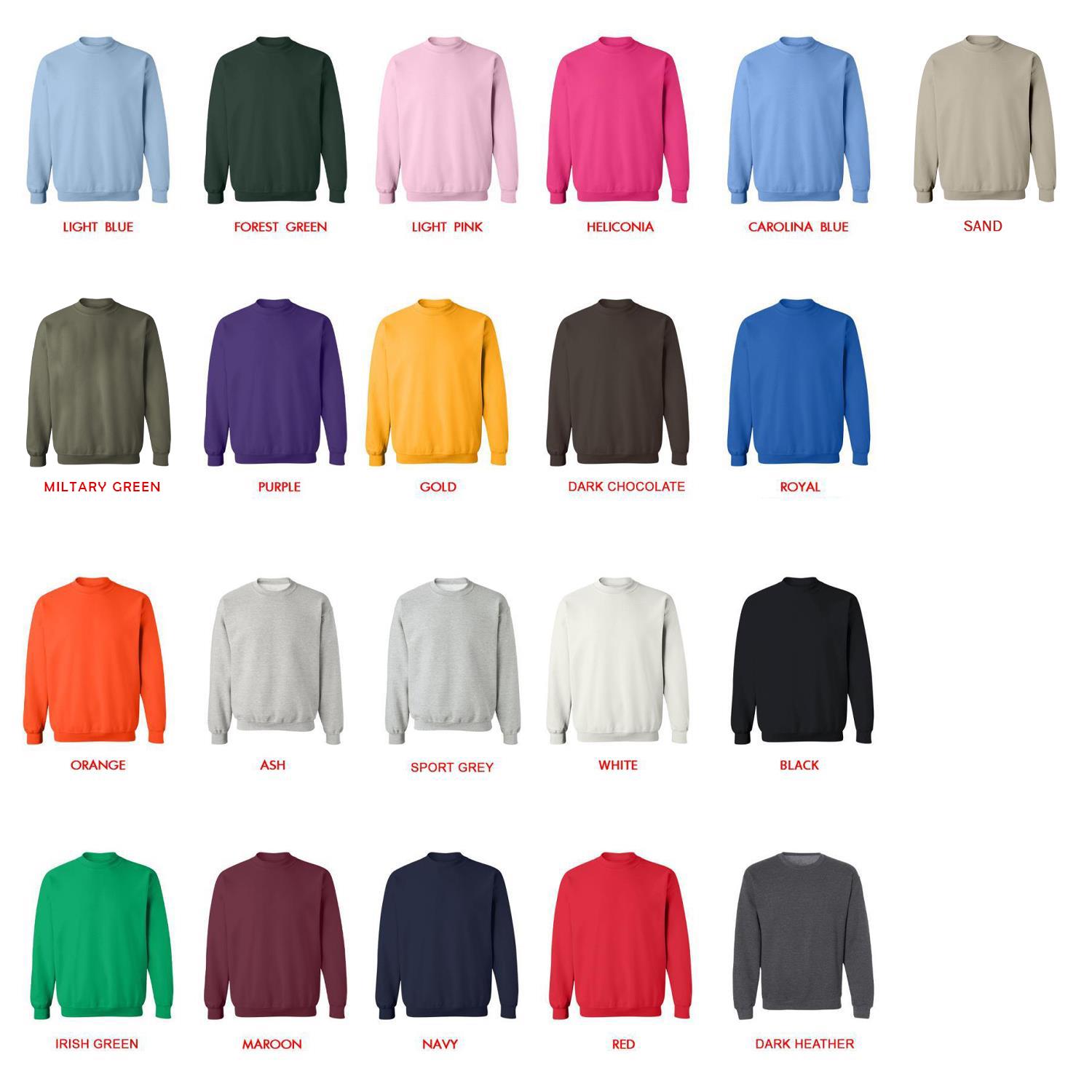 sweatshirt color chart - Undead Unluck Store