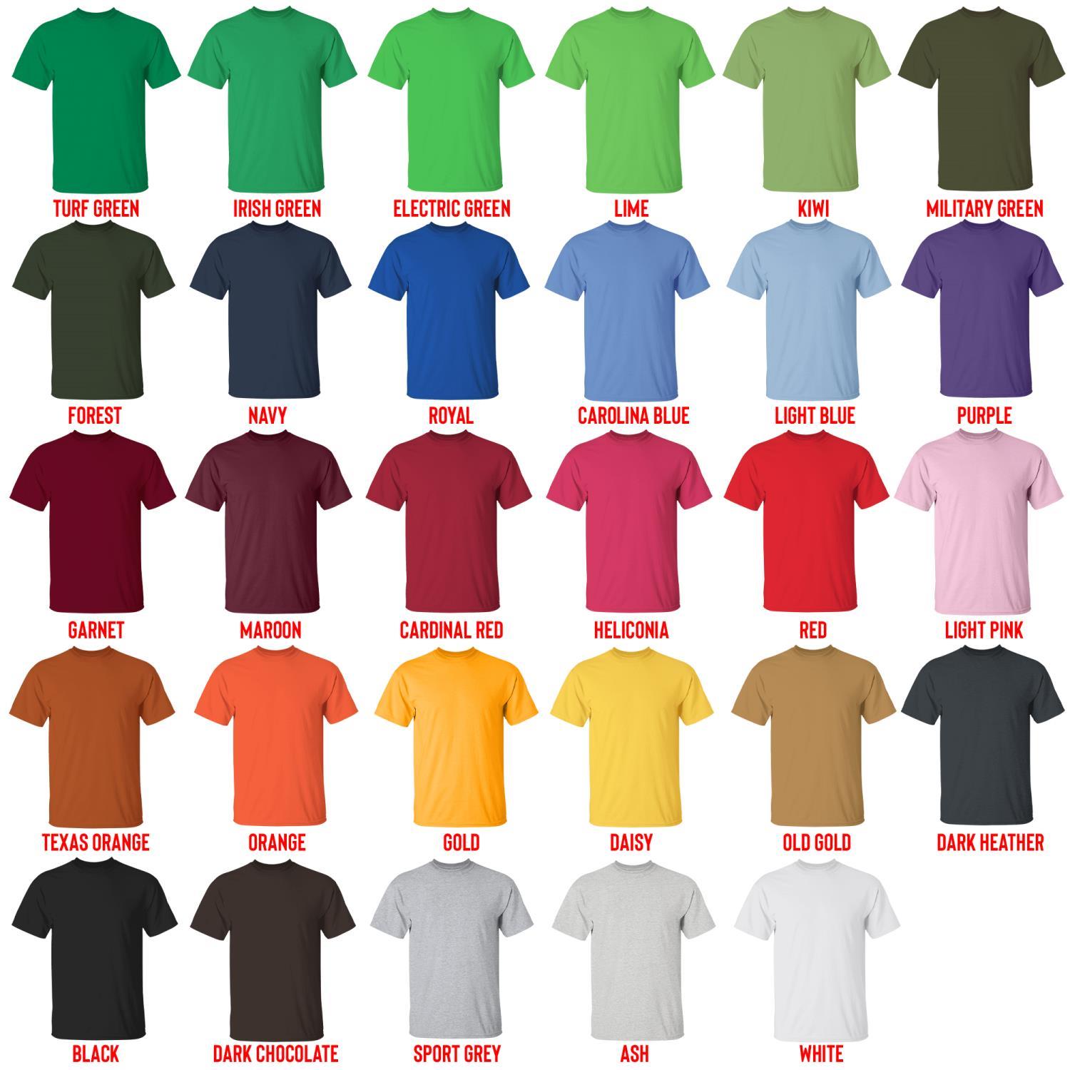 t shirt color chart - Undead Unluck Store