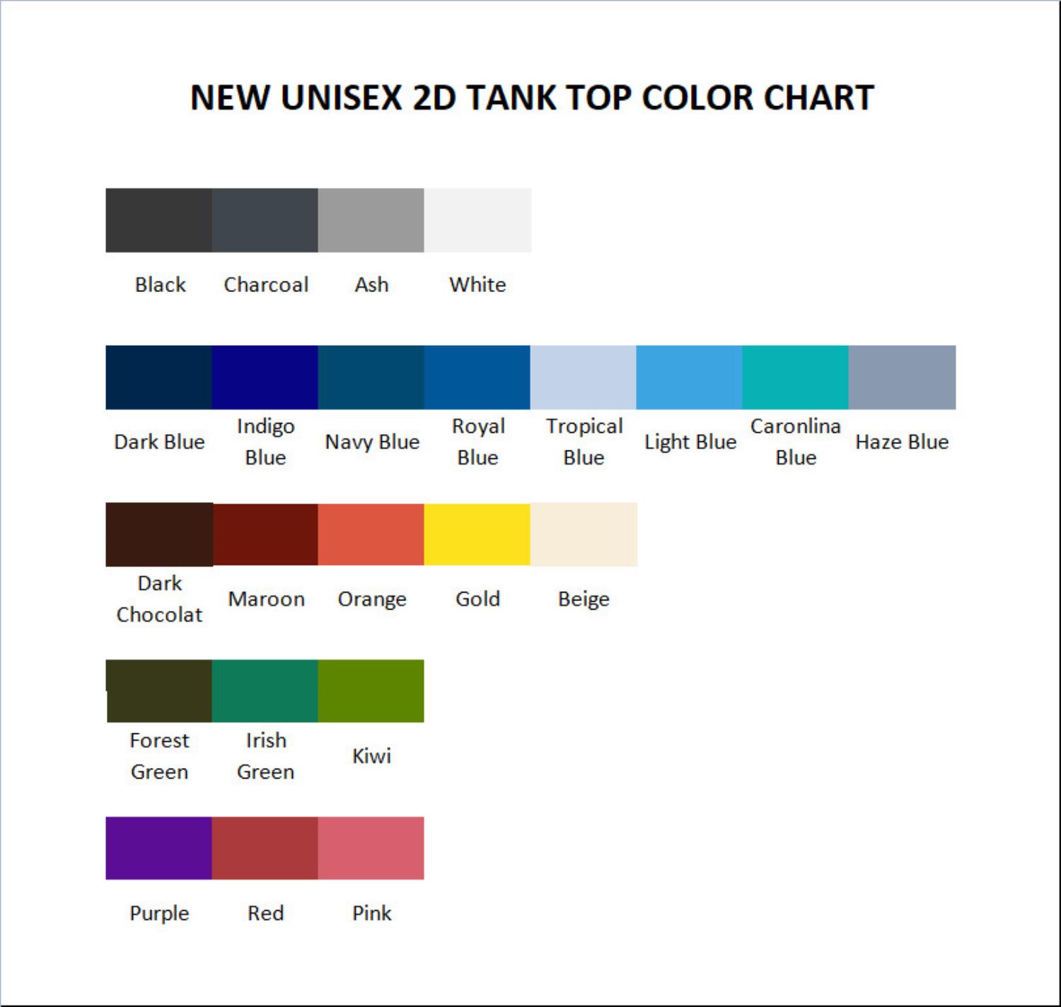 tank top color chart - Undead Unluck Store