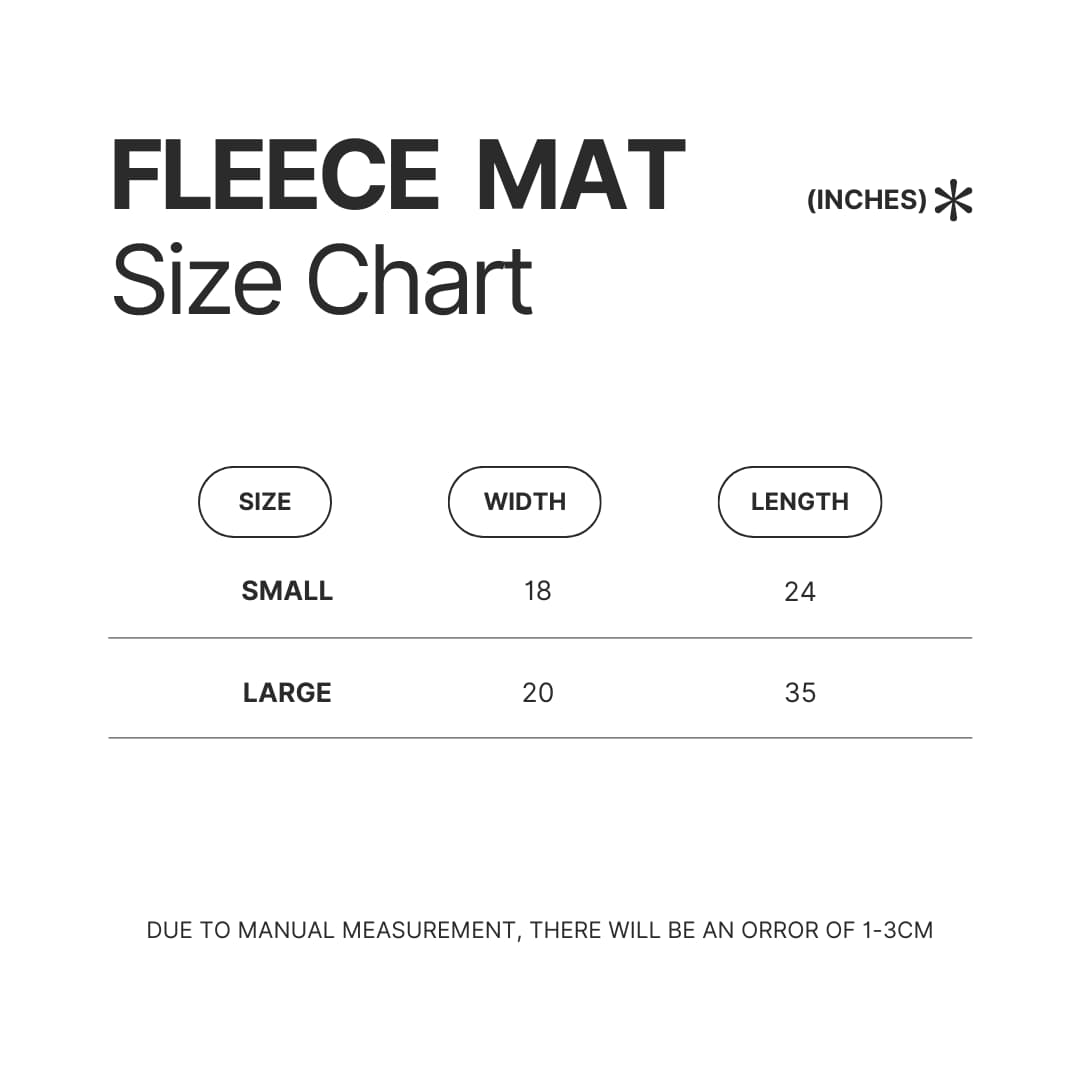 Fleece Mat Size Chart - Undead Unluck Store