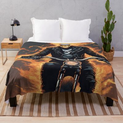 Undead Unluck Ghost Rider Throw Blanket