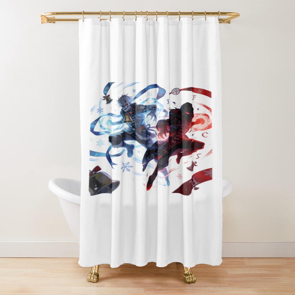 Zombie Red Blue Undead Unluck Shower Curtain