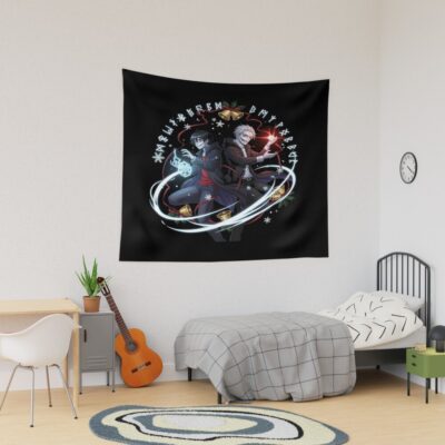 Zombie Christmas Undead Unluck Holiday Anime Style Fantasy Art Tapestry