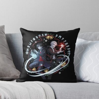 Zombie Christmas Undead Unluck Holiday Anime Style Fantasy Art Throw Pillow
