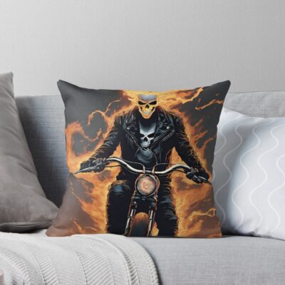 Undead Unluck Ghost Rider Throw Pillow